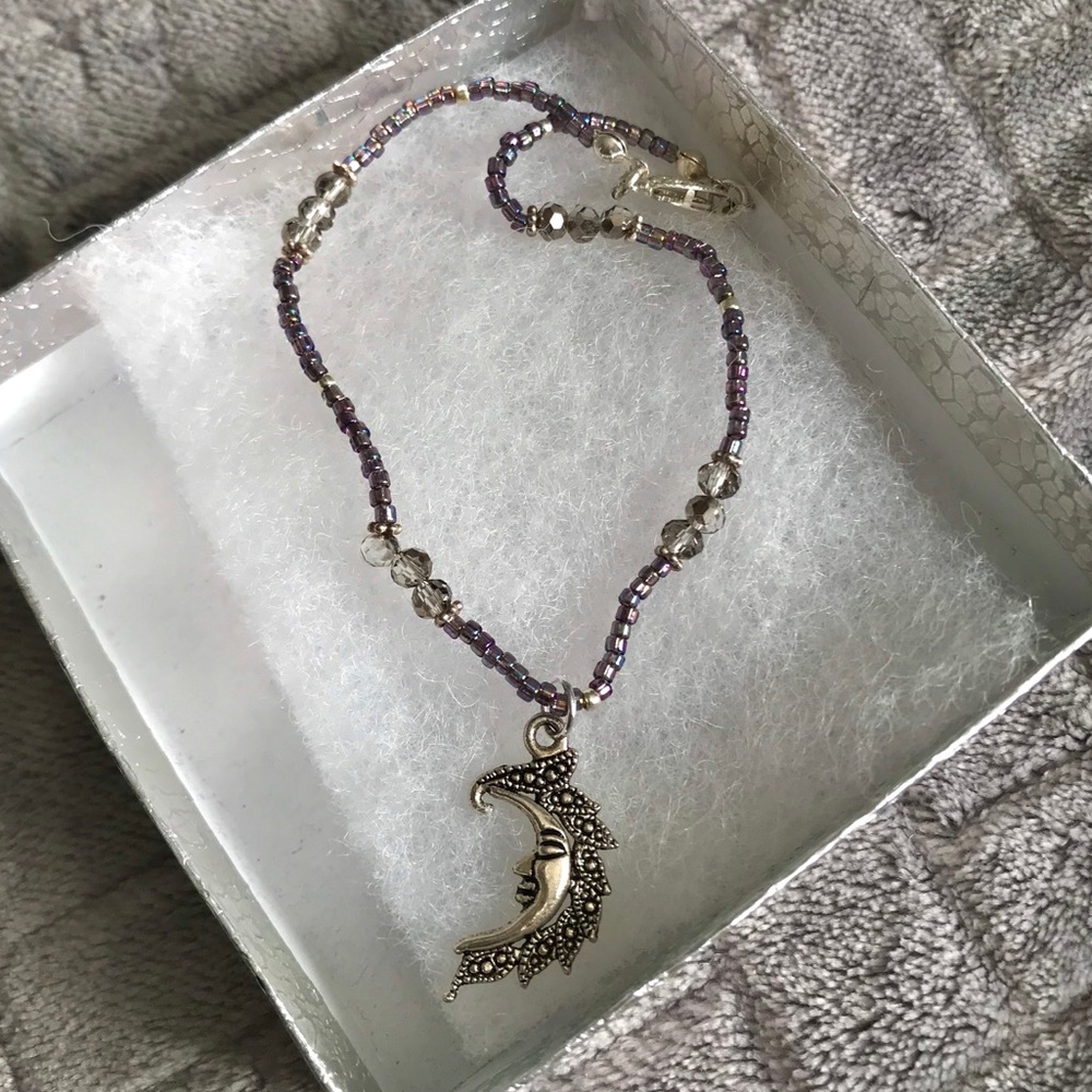 🪞 moon charm Beaded Anklet
